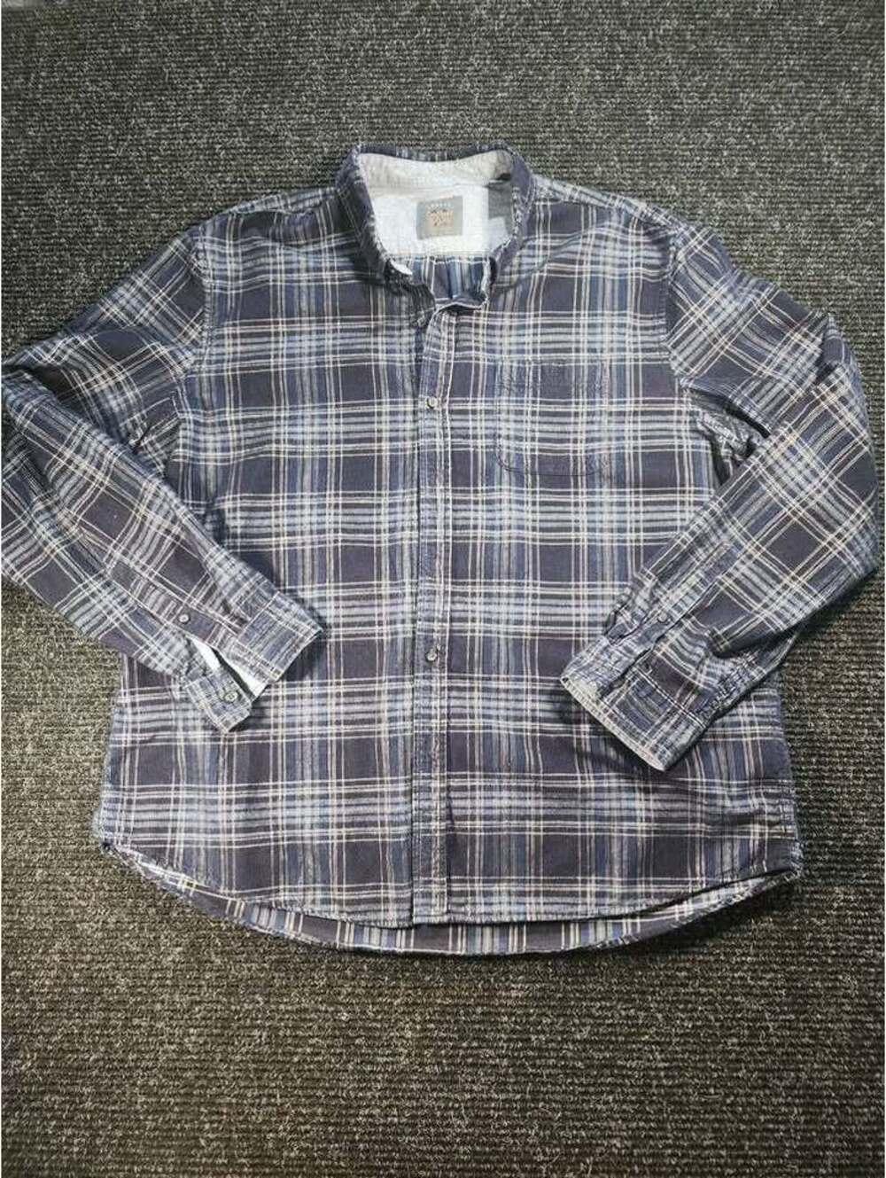 Legacy Copper & Oak Plaid Corduroy Button Down Shirt XXL